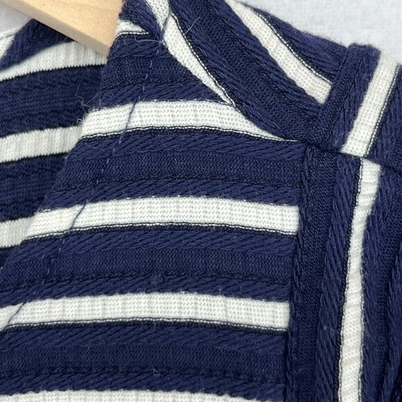 PEA IN THE POD Dress M Nursing Maternity Textured Striped Side Zip Shift Blue - Picture 12 of 16